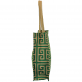 15-  GREEN & TAN GREEK KEY JUTE BAG